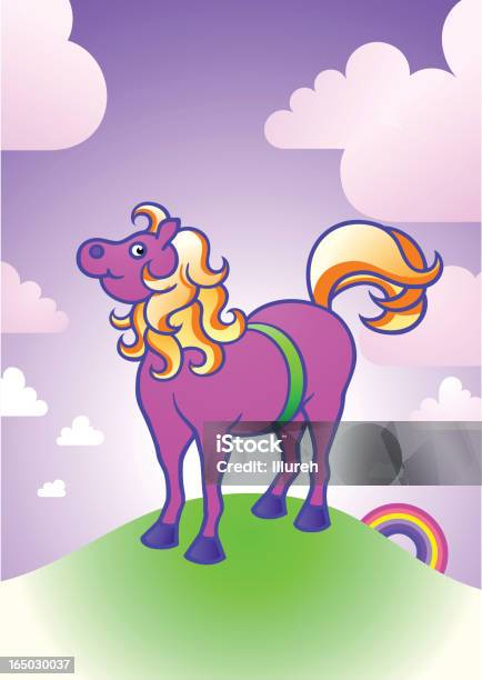 Poney Rose Vecteurs libres de droits et plus d'images vectorielles de Arc en ciel - Arc en ciel, Bronco, Cartoon