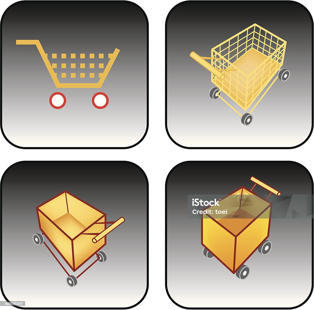 Cesta de compras/carrito - arte vectorial de Carrito de empujar libre de derechos