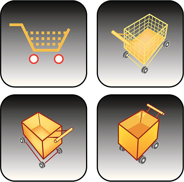 shopping cart/ push cart vector art illustration