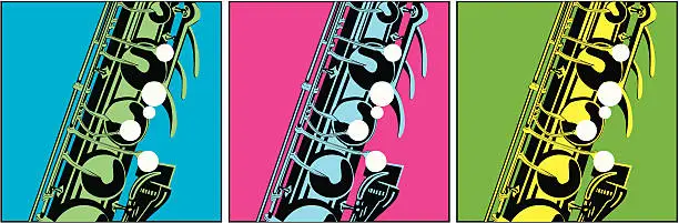 Vector illustration of Saxophone Pop Art