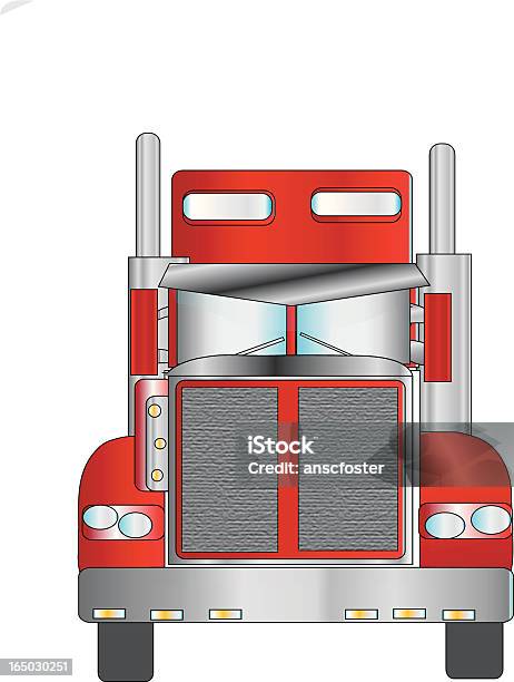 Big Rig Front View Vector Stock Illustration - Download Image Now