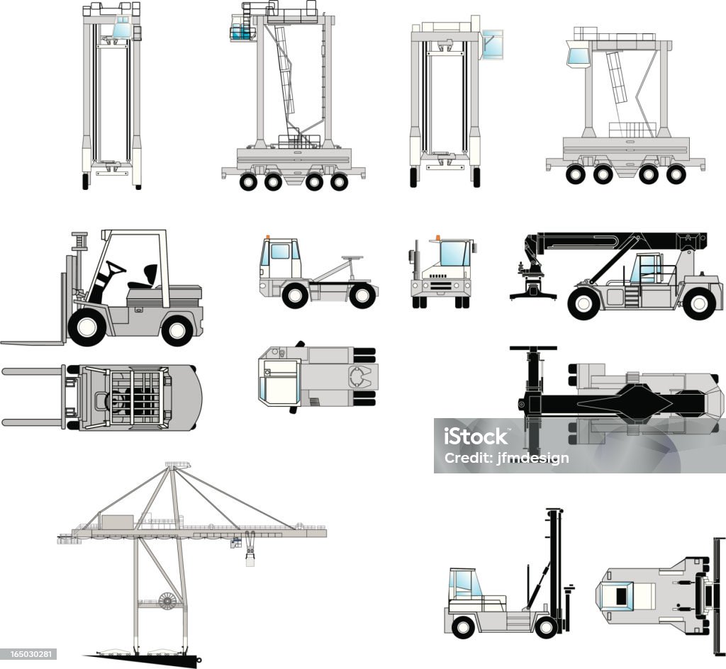 Equipamento de porto marítimo - Royalty-free Guindaste arte vetorial