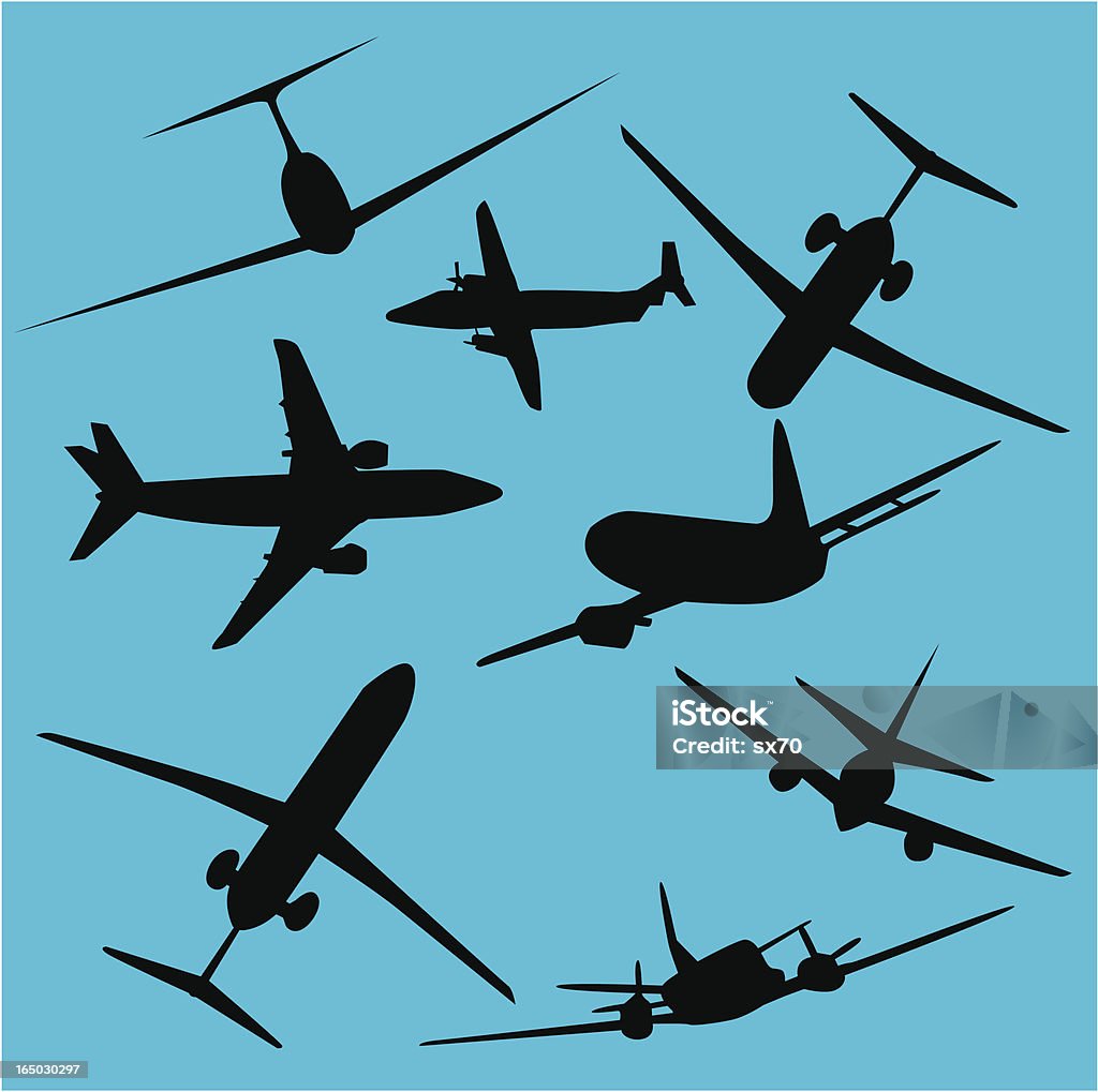 Nowoczesnych samolotów (Wektor - Grafika wektorowa royalty-free (Samolot)