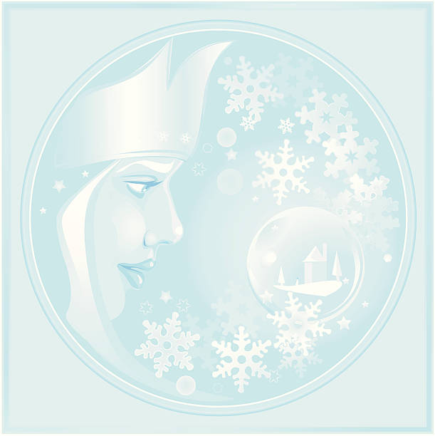 снег двуспальной кроватью (queen size) - snow maiden stock illustrations