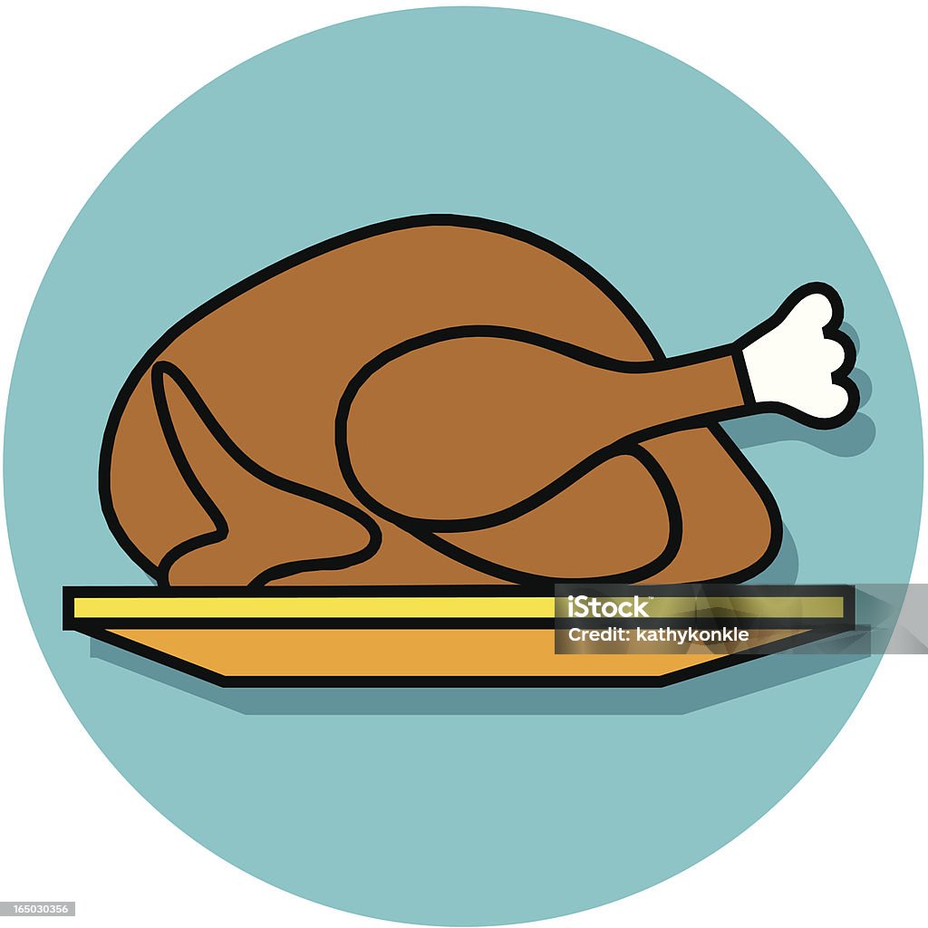 turkey icon A vector icon of a cooked turkey. Abundance stock vector