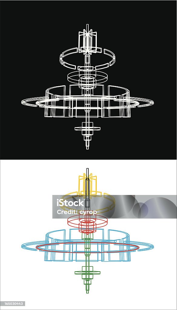 rotor de desenho técnico - Royalty-free Arame arte vetorial