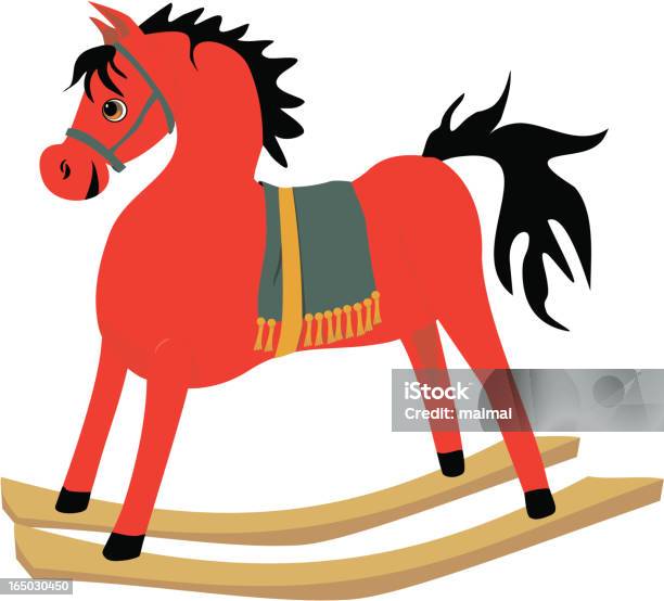 Rocking Horse Red Stock Illustration - Download Image Now - Celebration Event, Childhood, Christmas