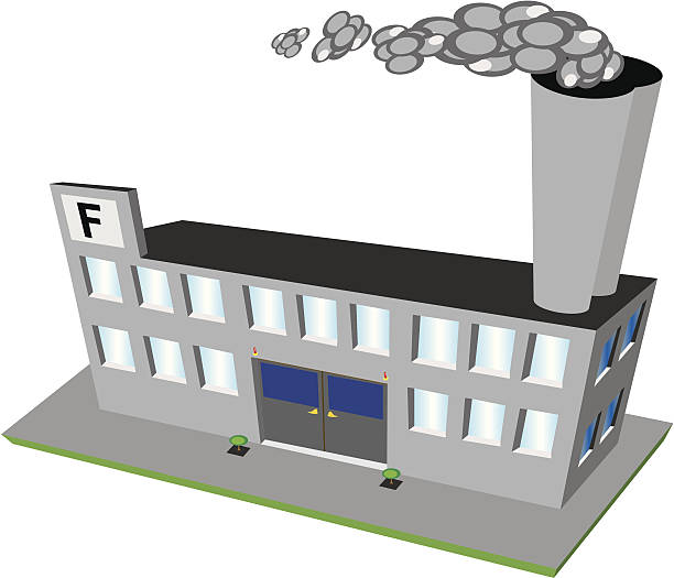 Cartoony fábrica - ilustración de arte vectorial