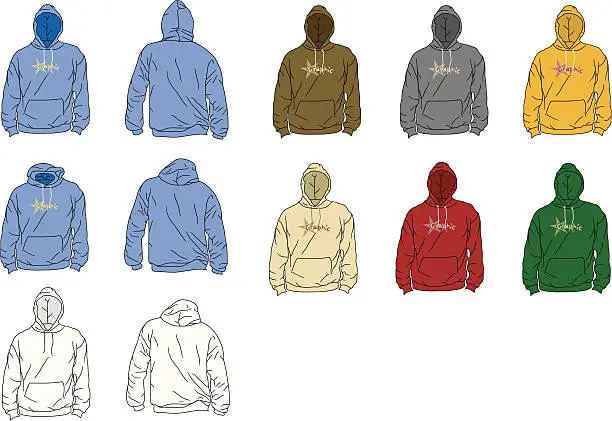 Vector illustration of The Perfect Hoodie (arms down)