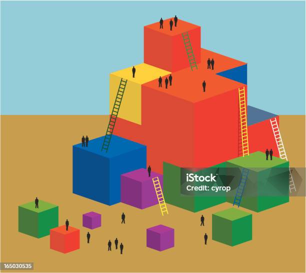 Negóciovector - Arte vetorial de stock e mais imagens de Indústria de construção - Indústria de construção, Pessoas, Cubo