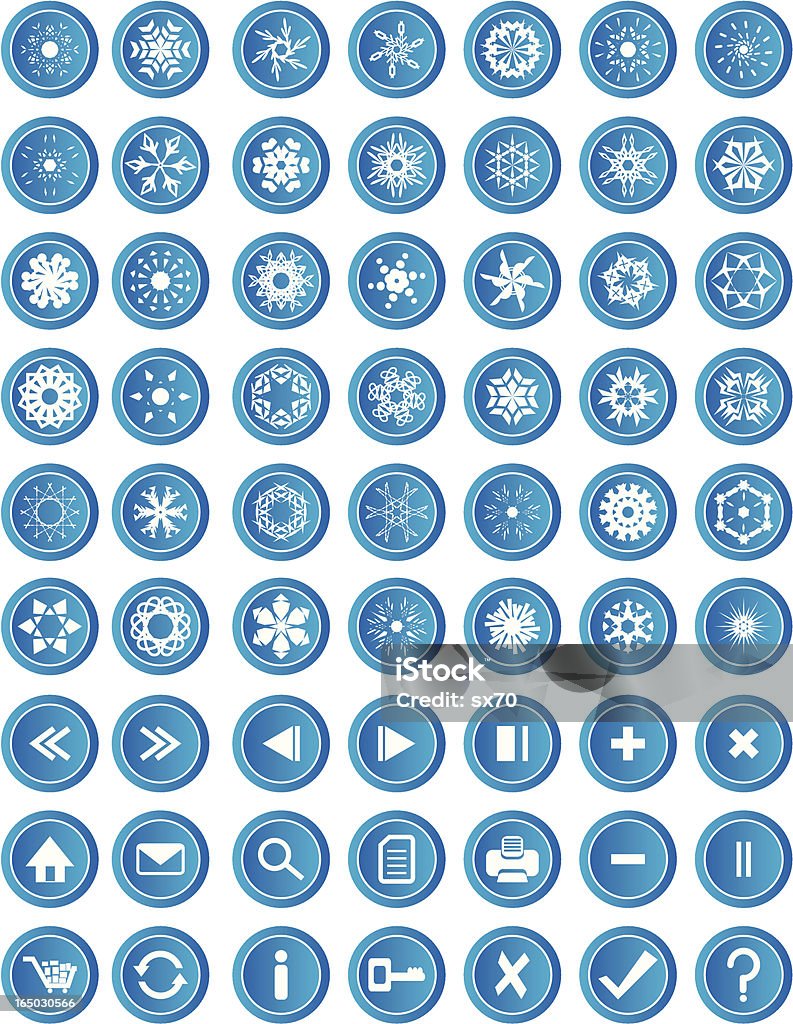 Schneeflocke Symbole (Vektor - Lizenzfrei Bedienungsknopf Vektorgrafik