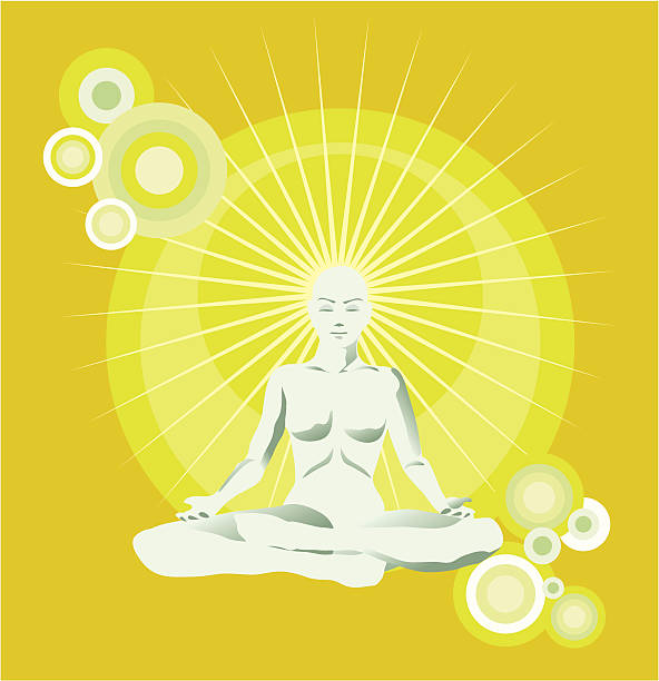 ilustraciones, imágenes clip art, dibujos animados e iconos de stock de yoga mente relajación - alternative medicine spa treatment hippie health spa