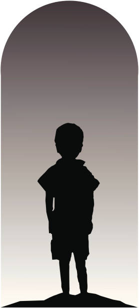 Boy A vector image of a boy. silhouette of bad boy stock illustrations
