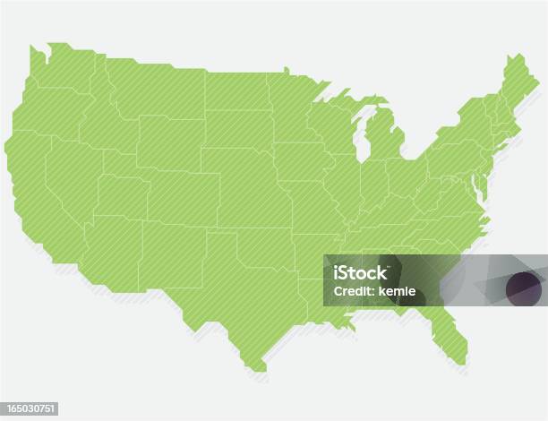 Stylizowana Mapa Usa - Stockowe grafiki wektorowe i więcej obrazów Mapa - Mapa, USA, Ameryka