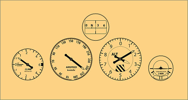 flugzeuge instrumente - airplane electronics industry air vehicle cockpit stock-grafiken, -clipart, -cartoons und -symbole