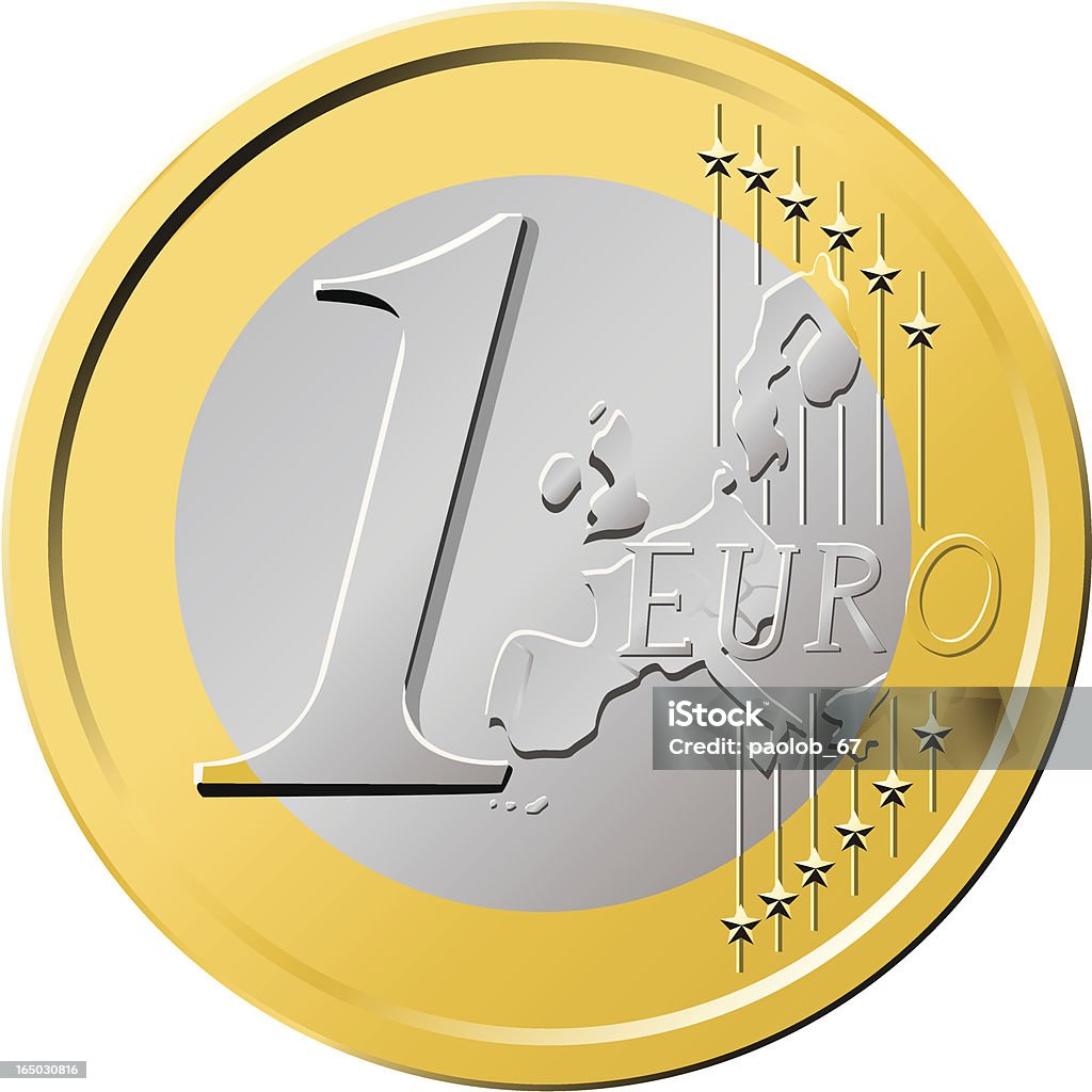 Moeda de Um Euro - Vetor de Comprar royalty-free