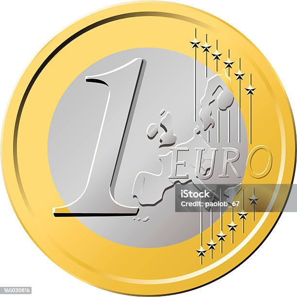 Vetores de Moeda De Um Euro e mais imagens de Comprar - Comprar, Curva - Forma, Dourado - Descrição de Cor