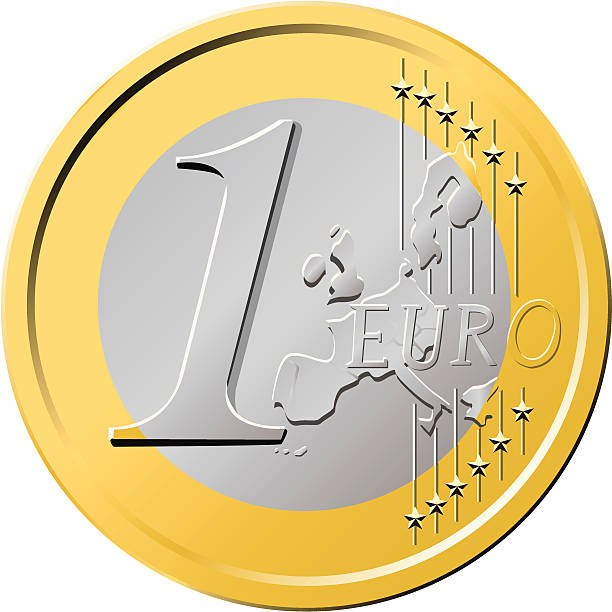 Euro Coin One vector art illustration