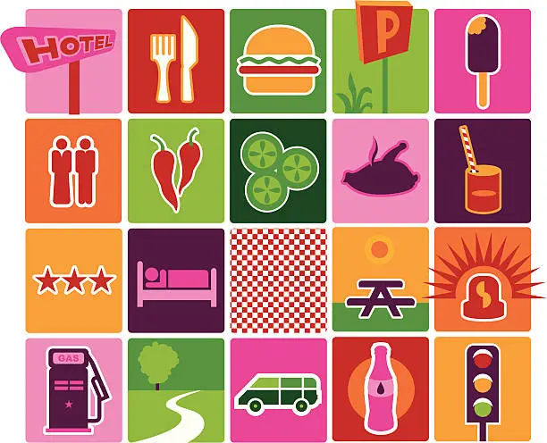 Vector illustration of Travel 'n Food