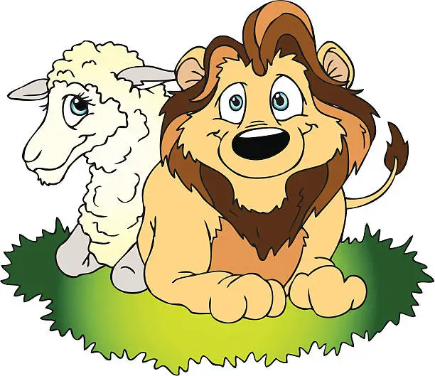 Vector illustration of In Like a Lion - Out like a Lamb