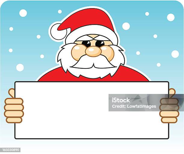 Vetores de Papai Noel Segurando Cartão e mais imagens de Desejar - Desejar, Divertimento, Lista