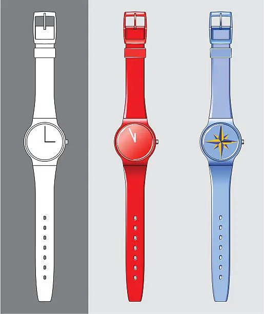 Vector illustration of plastic wristwatch