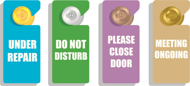 door signs vector art illustration