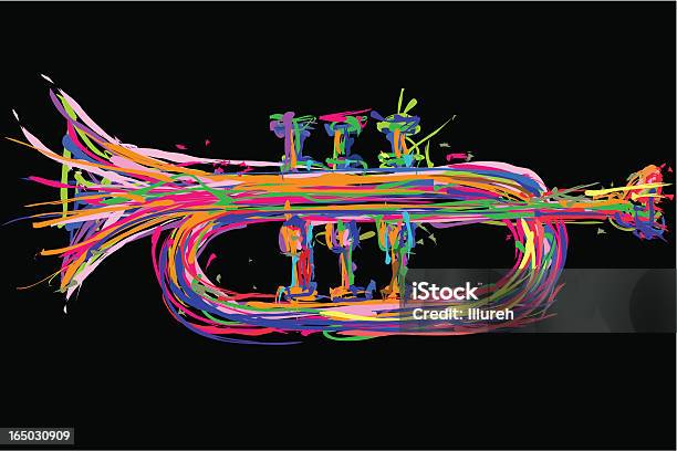 Trompete Ilustração - Arte vetorial de stock e mais imagens de Jazz - Estilo Musical - Jazz - Estilo Musical, Trompete, Instrumento Musical