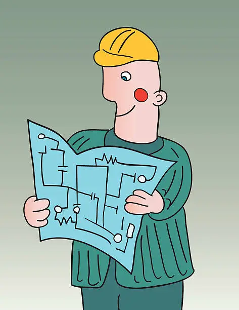 Vector illustration of engineer