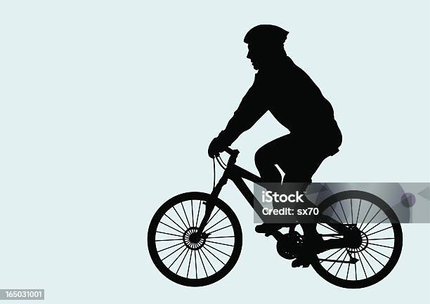 Male Cyclist Stock Illustration - Download Image Now - Cycling, In Silhouette, Activity