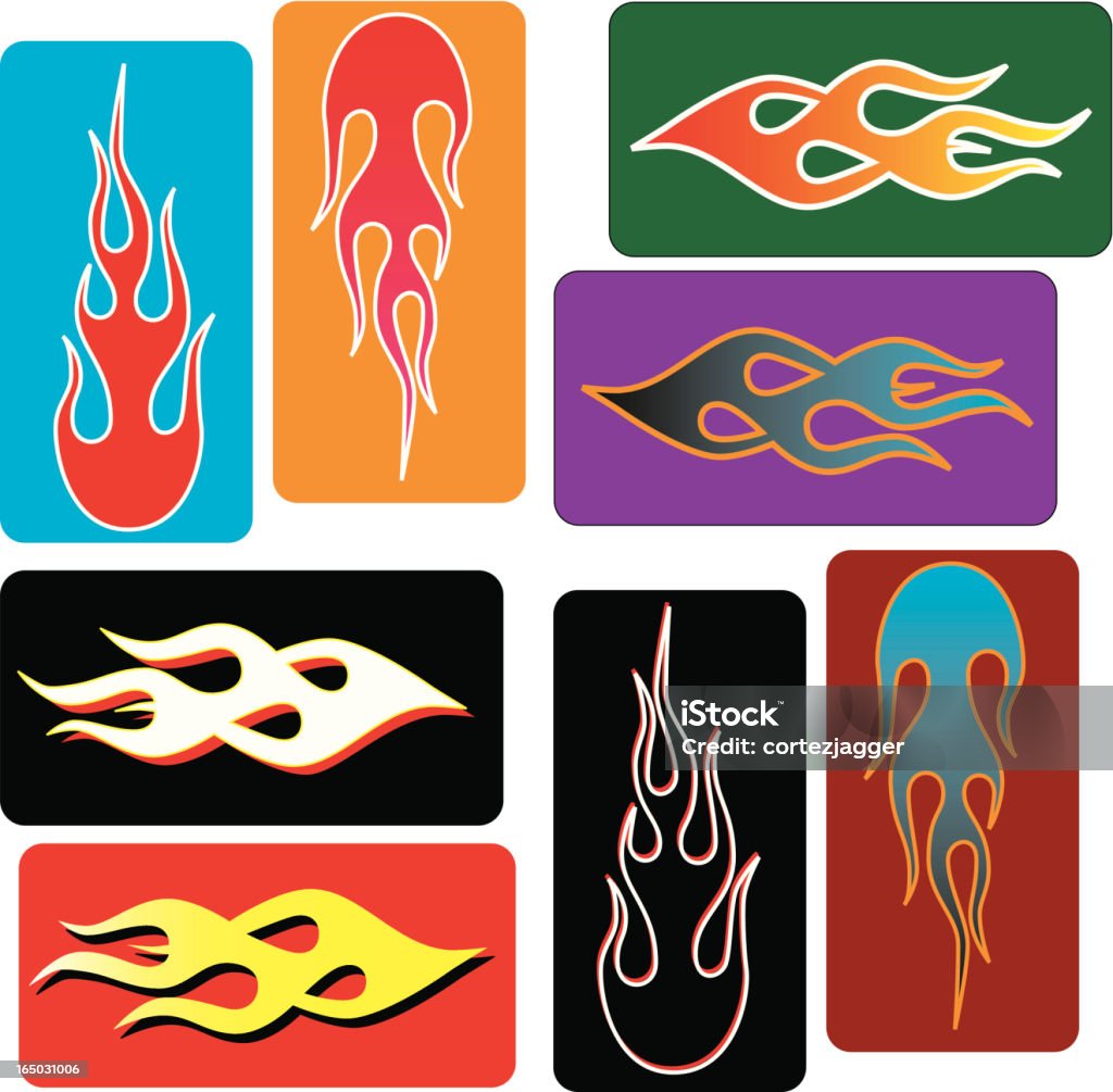 Basic Flame Sticker Flame Stickers Stock Illustration - Download Image Now - Flame ...