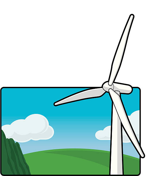 Wind Farm Turbine - Horizontal (vector + jpg) vector art illustration