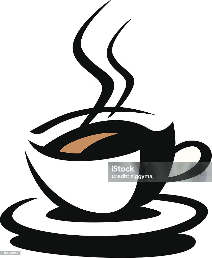 Tazza di caffè simbolo - arte vettoriale royalty-free di Al vapore