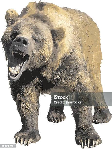 Vetores de Vetor Grizzly Bear e mais imagens de Urso - Urso, Rosnar, Ilustração e Pintura