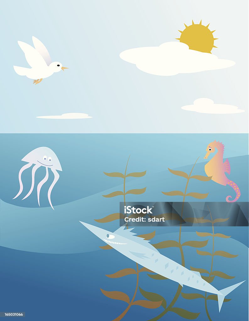 Bajo del mar - arte vectorial de Alga Marina libre de derechos