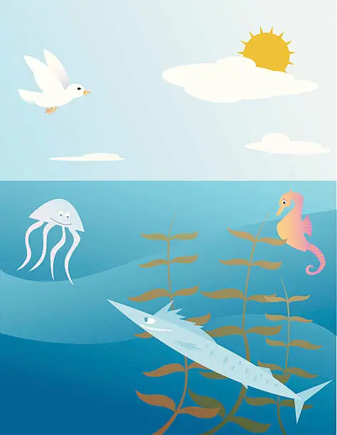 Vector illustration of Under the Sea