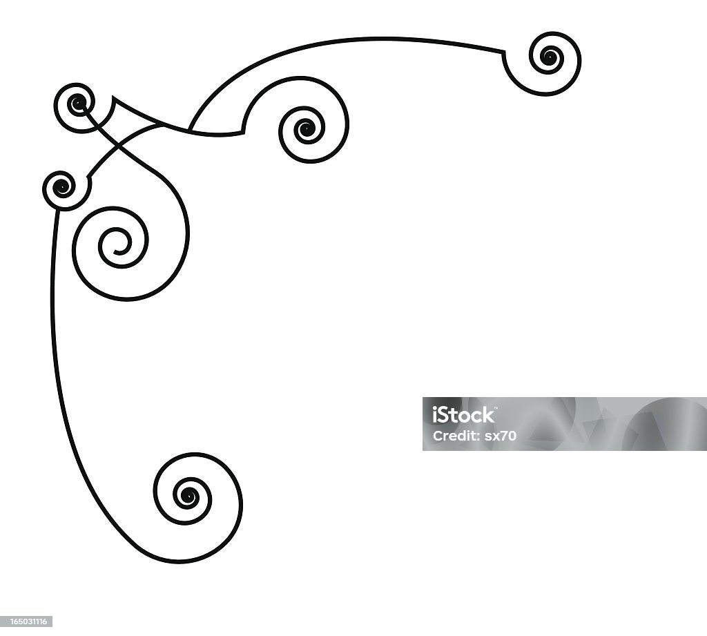 Curly canto agudo (Vector - Royalty-free Art Déco arte vetorial