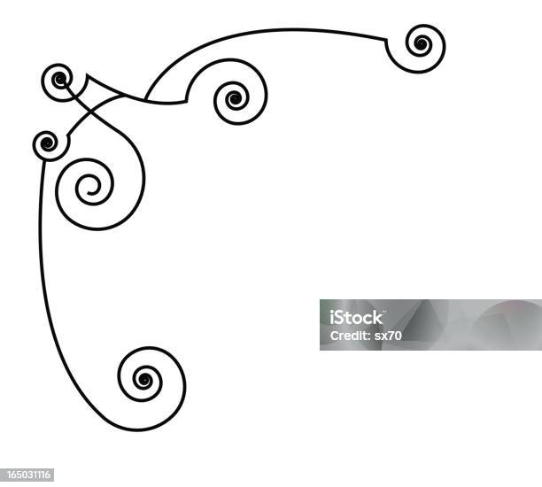 Curly Canto Agudo Vector - Arte vetorial de stock e mais imagens de Art Déco - Art Déco, Arte e Artesanato - Arte visual, Artigo de Decoração