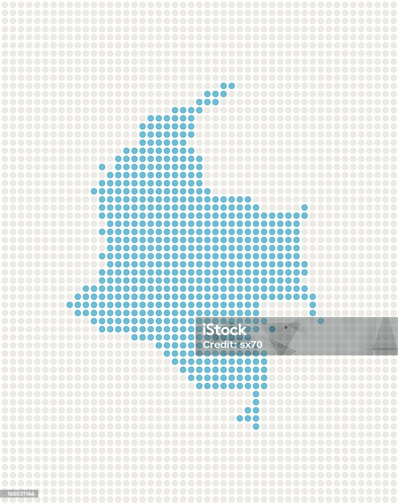 Colômbia Pop mapa (Vector - Vetor de Colômbia royalty-free
