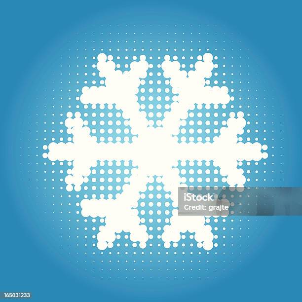 Haltone Płatki Śniegu Wektor - Stockowe grafiki wektorowe i więcej obrazów Półton - Półton, Płatek śniegu, Bez ludzi