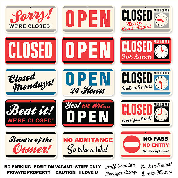 Store Signs: Open Closed + messages http://dl.dropbox.com/u/38654718/istockphoto/Media/download.gif store sign stock illustrations