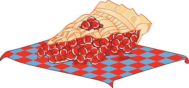 Bекторная иллюстрация Вишнёвый пирог Slice