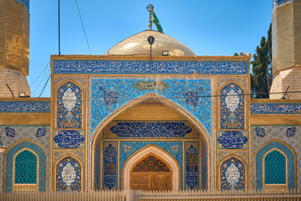Sayyida Khawla Shrine is the religious tourist attraction located in Baalbek, Lebanon. Dome and minarets decorated with golden metal, walls covered with beautiful Iranian decorations