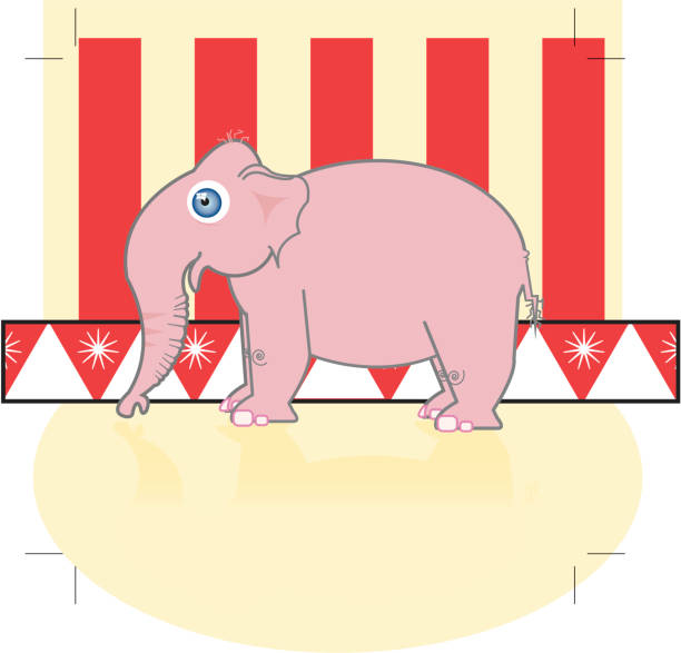 Pink Elephant vector art illustration