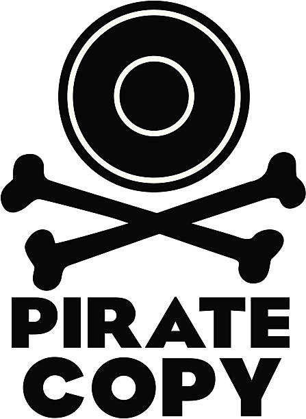 ilustrações de stock, clip art, desenhos animados e ícones de cópia pirata logótipo - mpaa