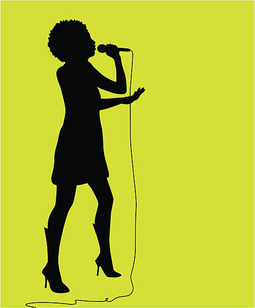 śpiewać próba (wektor - singing silhouette singer karaoke stock illustrations