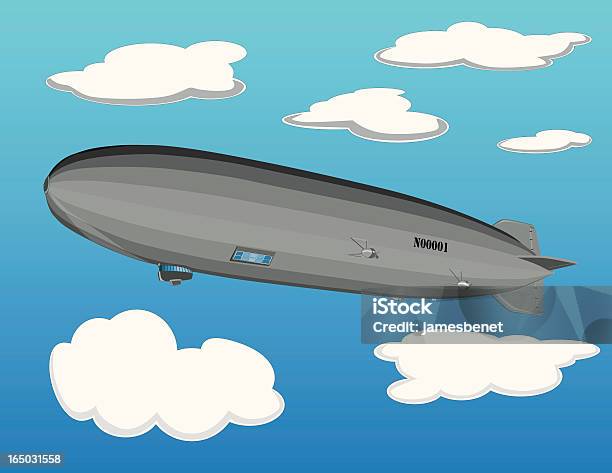 Zeppelin Sterowca Wektor - Stockowe grafiki wektorowe i więcej obrazów Hindenburg - Hindenburg, Bez ludzi, Faszyzm