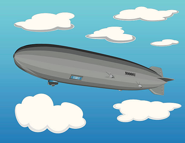 ilustrações, clipart, desenhos animados e ícones de zeppelin airship (vector - hindenburg