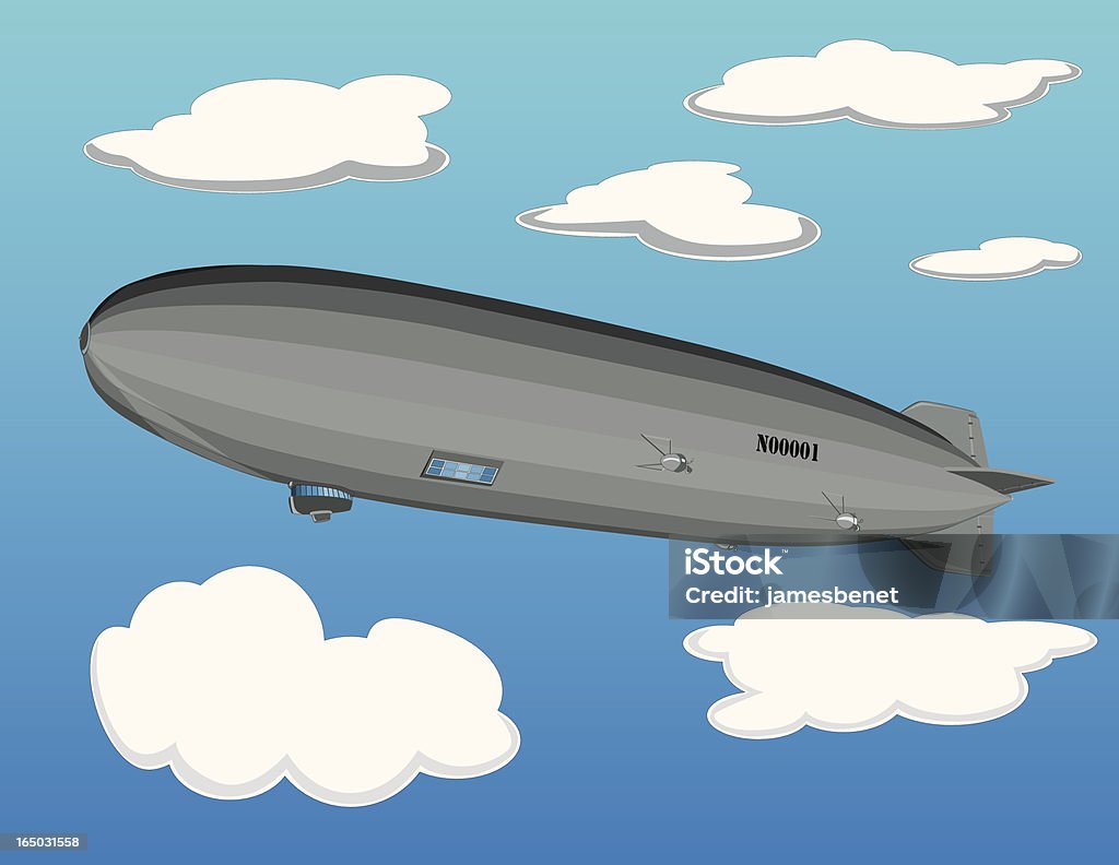 Zeppelin Airship (Vector) "A Vector Illustration of a German Pre world war II blimp akin to the Hindenburg. Usable as an object separate from clouds and sky. Included Files: EPS, AI, Freehand, PDF, SWF and Hi res JPG." Hindenburg stock vector