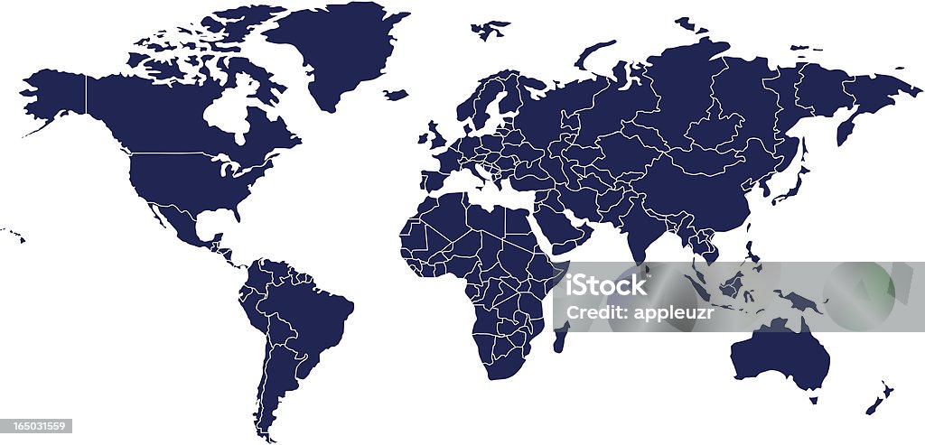 Векторная Карта мира - Векторная графика Карта роялти-фри
